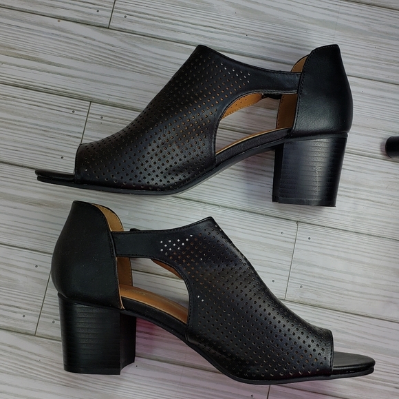 Dream Pairs black open-toed heels size 9½ NWOT (sw107) - Picture 3 of 9